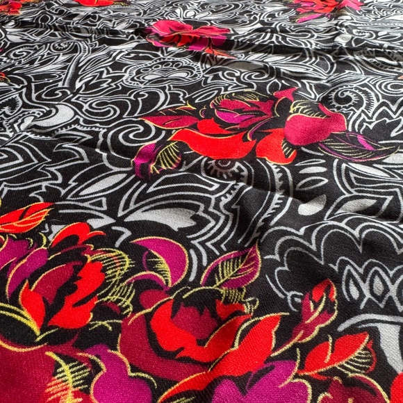 Yves Saint Laurent Wool Shawl Vintage YSL Rose Print - Picture 4 of 15